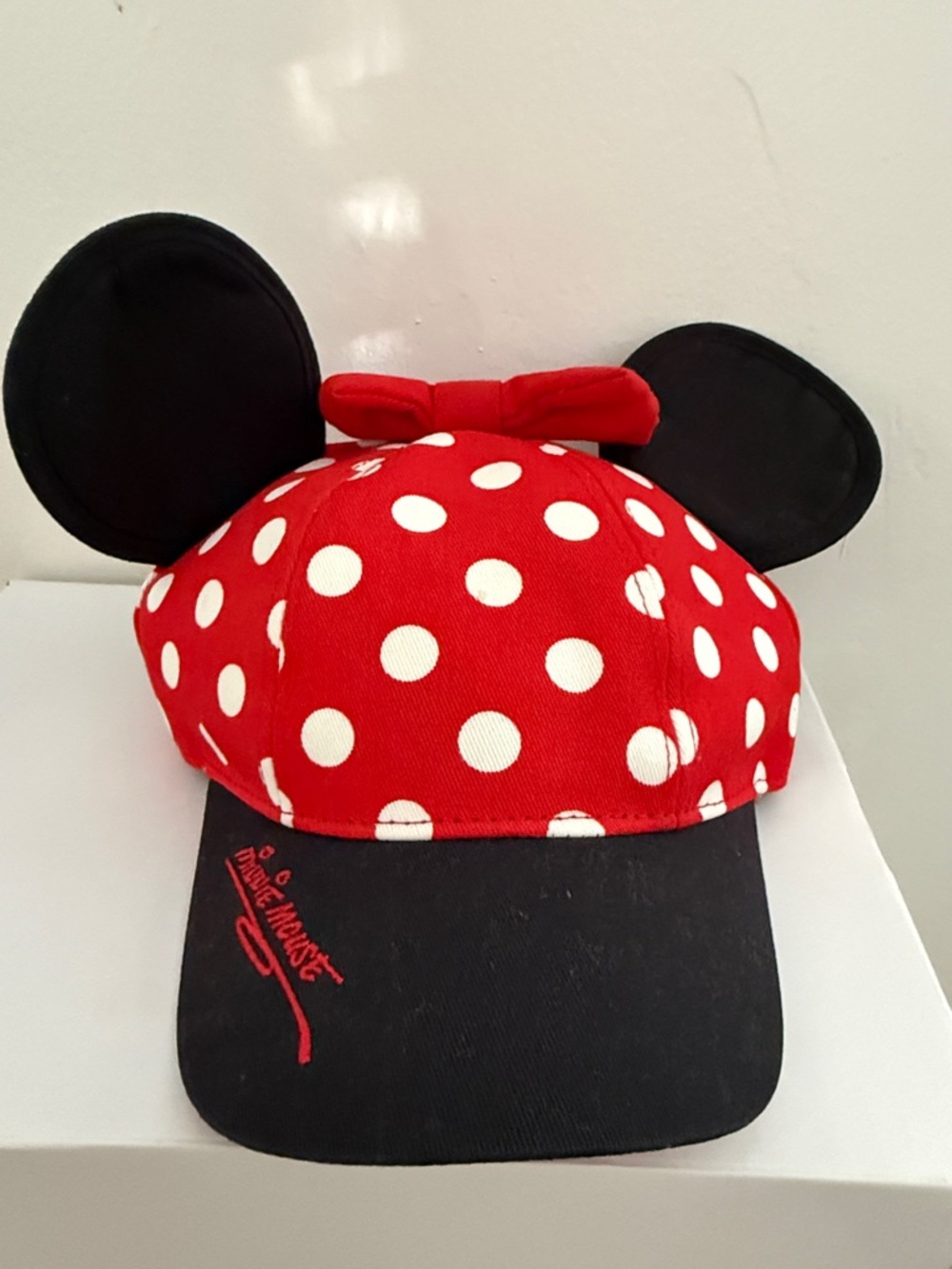 Disney Red and White Polka Dot Minnie-Style Snapback with Black Ears